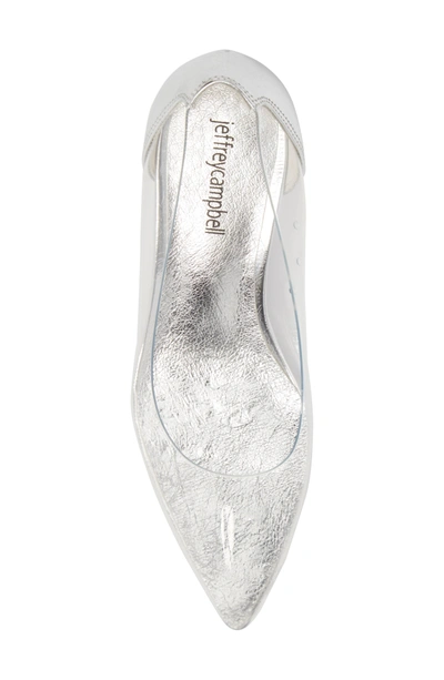 Shop Jeffrey Campbell Gracienne Transparent Pump In Clear/ Silver Leather