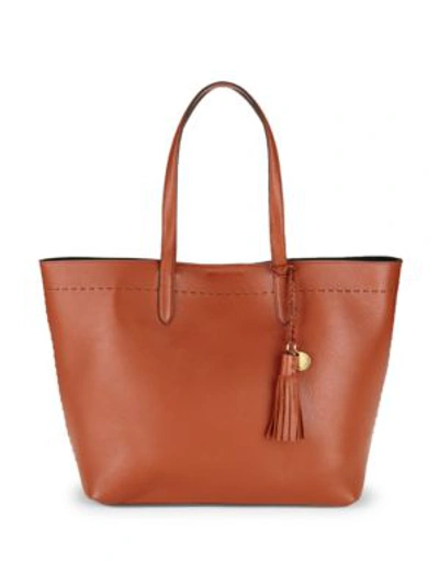 Shop Cole Haan Payson Leather Tote In Brandy Brown