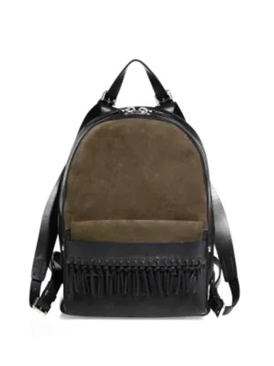 Shop 3.1 Phillip Lim / フィリップ リム Bianca Fringed Leather Mini Backpack In Moss