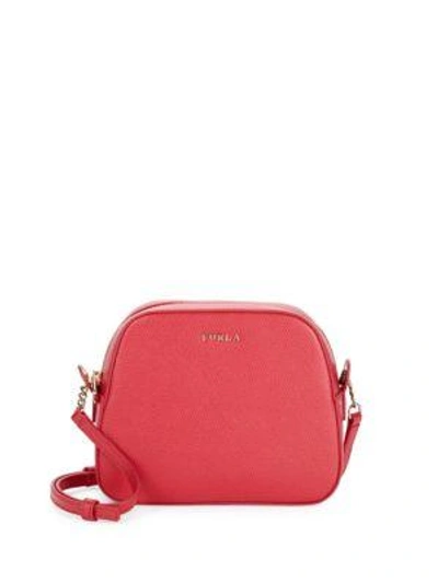 Shop Furla Giada Leather Crossbody Bag In Ruby Acero