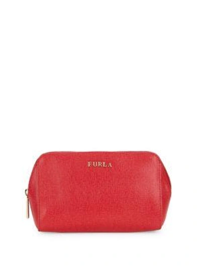 Shop Furla Electra Cosmetic Case In Rosso