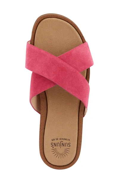 Shop G.h. Bass & Co. Stella Slide Sandal In Berry Pink Suede