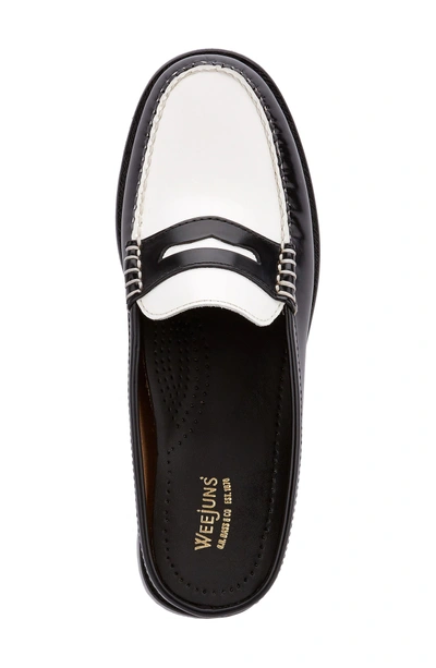 Shop G.h. Bass & Co. Wynn Loafer Mule In Black/ White Leather