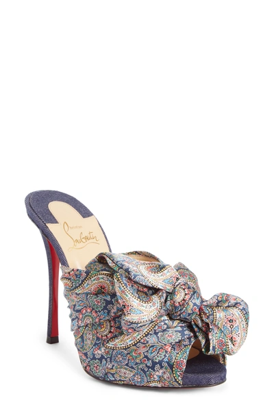 Christian louboutin moniquissima paisley red sole slide sandal sale