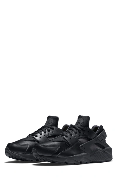 Shop Nike Air Huarache Run Sneaker In Black-black012