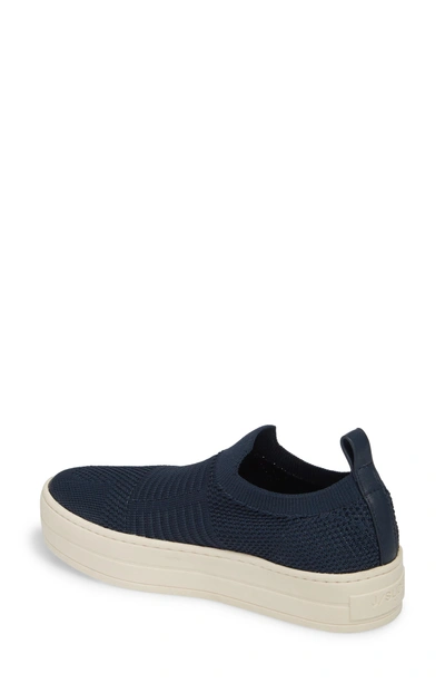 Shop Jslides Hilo Platform Slip-on Sneaker In Navy Knit
