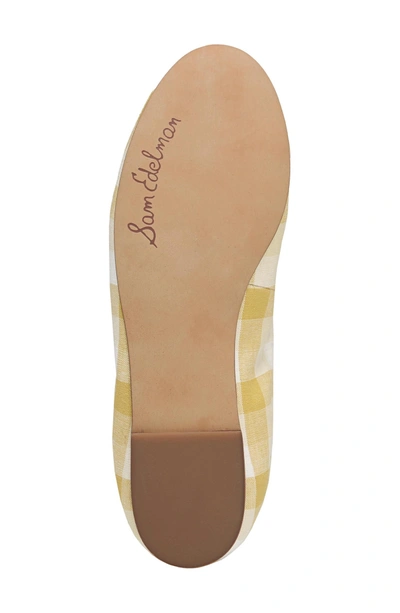 Shop Sam Edelman 'felicia' Flat In Yellow Gingham Print Fabric