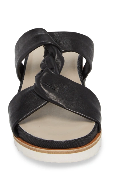 Shop T Tahari Ginger Slide Sandal In Black Leather