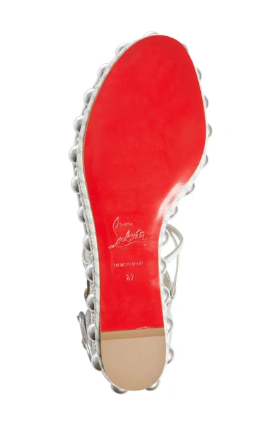 Shop Christian Louboutin Chocazeppa Studded Wedge In Silver