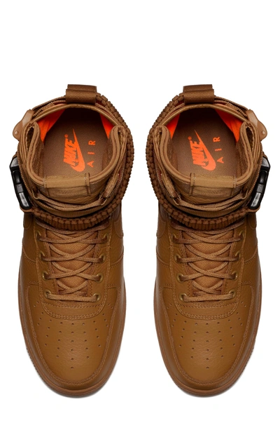 Shop Nike Sf Air Force 1 Qs High Top Sneaker In Desert Ochre/ Total Orange