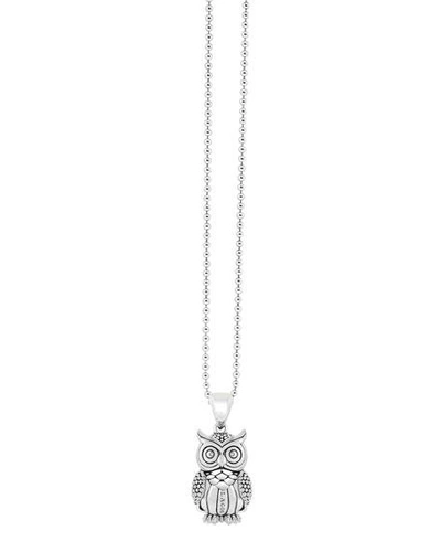 Shop Lagos Rare Wonders Owl Pendant Necklace In Silver