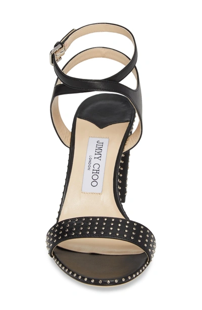 Shop Jimmy Choo Marine Studded Sandal In Black/ Silver