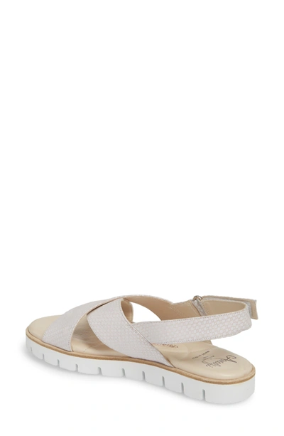 Shop Amalfi By Rangoni Borgo Sandal In Beige/ White Leather