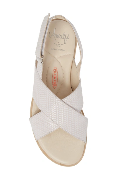 Shop Amalfi By Rangoni Borgo Sandal In Beige/ White Leather