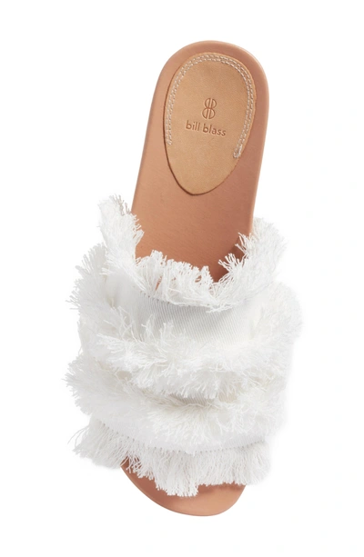 Shop Bill Blass Megan Slide Sandal In White Fabric
