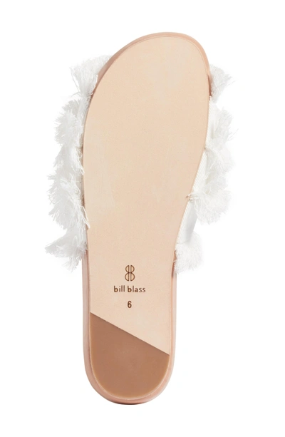 Shop Bill Blass Megan Slide Sandal In White Fabric