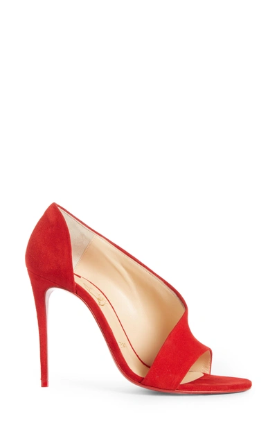 Shop Christian Louboutin Phoebe Half D'orsay Sandal In Red Suede