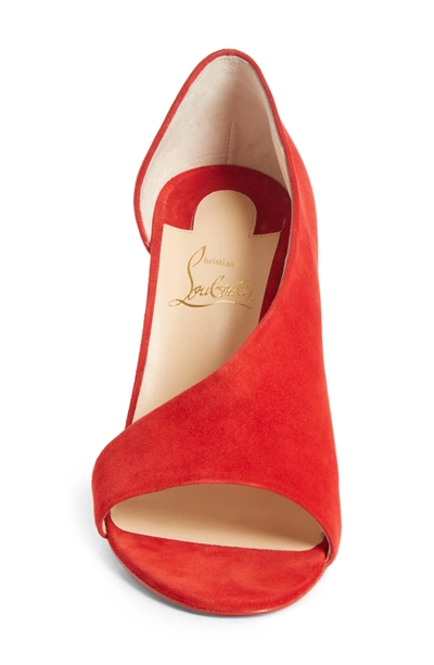 Shop Christian Louboutin Phoebe Half D'orsay Sandal In Red Suede