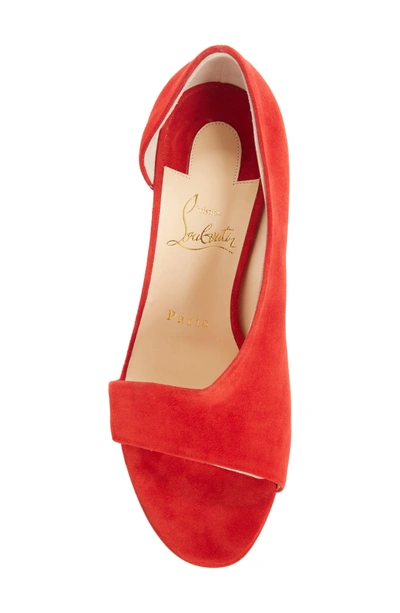 Shop Christian Louboutin Phoebe Half D'orsay Sandal In Red Suede