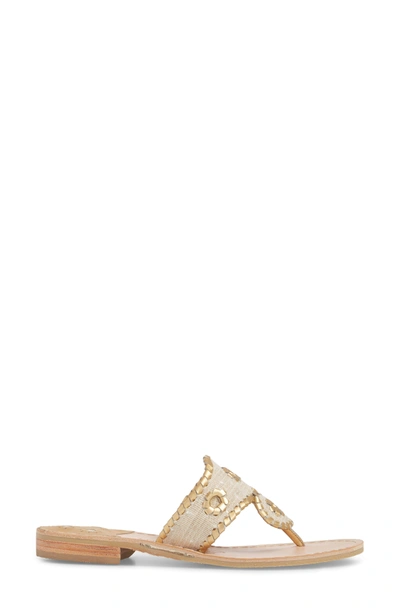 Shop Jack Rogers Isla Thong Sandal In Ecru/ Gold Leather
