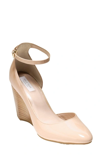 Shop Cole Haan Lacey Wedge In Nude Patent