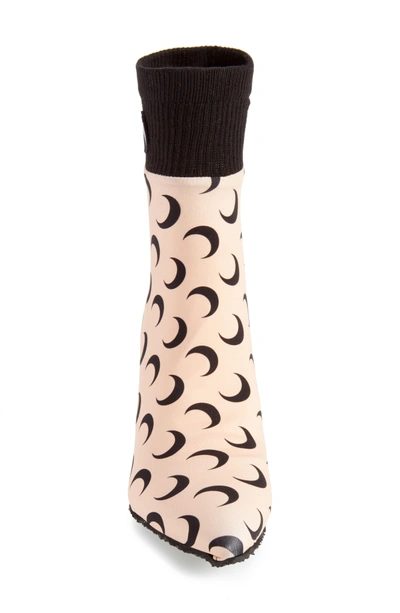 Shop Marine Serre Moon Print Sock Boot In All Over Moon/ Tan