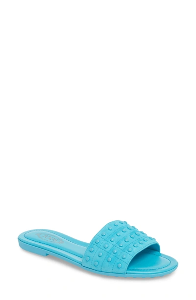Shop Tod's Gommini Slide Sandal In Pool Blue