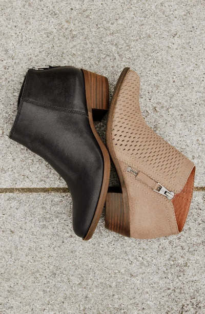 Shop Lucky Brand Brielley Perforated Bootie In Dark Olive Suede