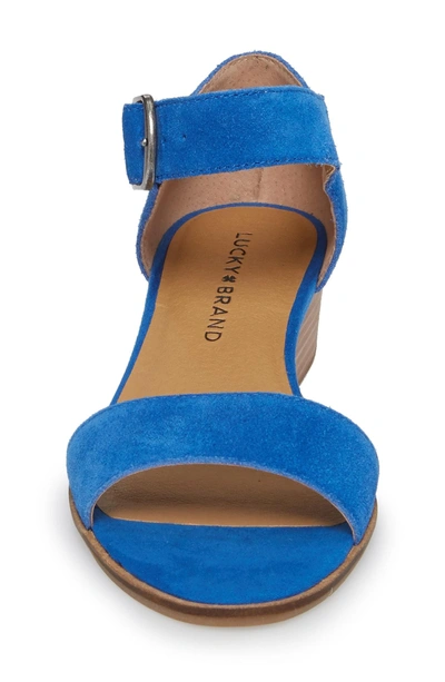 Shop Lucky Brand Riamsee Sandal In Lapis Suede