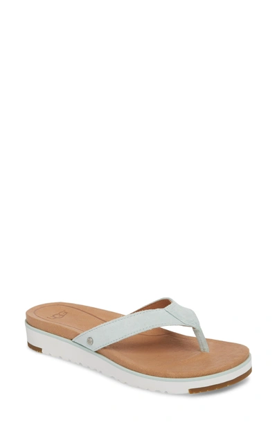 Shop Ugg Lorrie Flip Flop In Aqua Suede