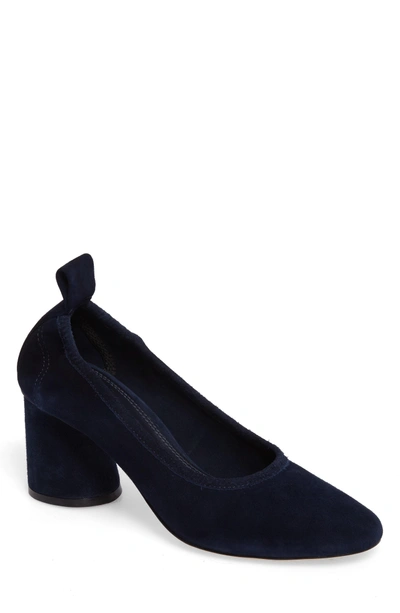 Shop Tory Burch Therese Statement Heel Pump In Royal Navy