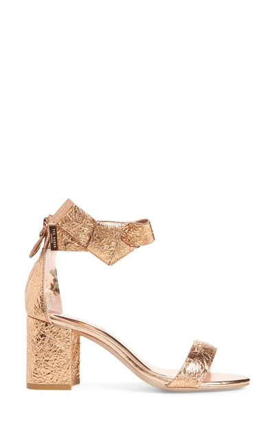 Ted baker kerrias rose gold leather on sale block heeled sandal