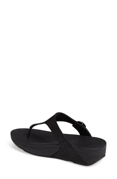 Shop Fitflop The Skinny Flip Flop In Black Snake Print Leather