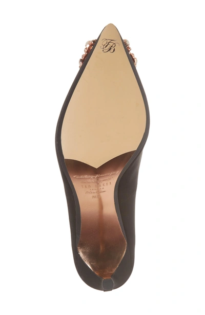 Shop Ted Baker Dahrlin Embellished Pump In Black Satin