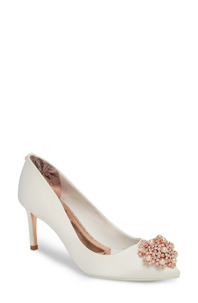 Ted Baker Tie The Knot Peetch Embellished Bridal Shoes - White | ModeSens