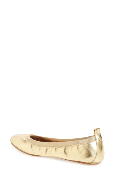 Shop Yosi Samra Samara 2.0 Foldable Ballet Flat In Pure Gold Leather