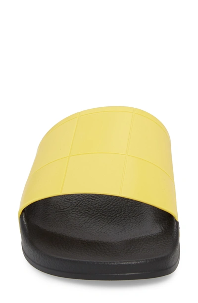 Shop Adidas Originals Adilette Slide Sandal In Core Black/ Super Lemon