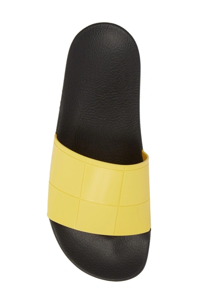 Shop Adidas Originals Adilette Slide Sandal In Core Black/ Super Lemon