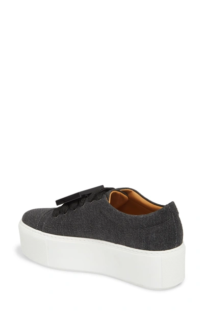 Shop Acne Studios Drihanna Denim Platform Sneaker In Black Washed