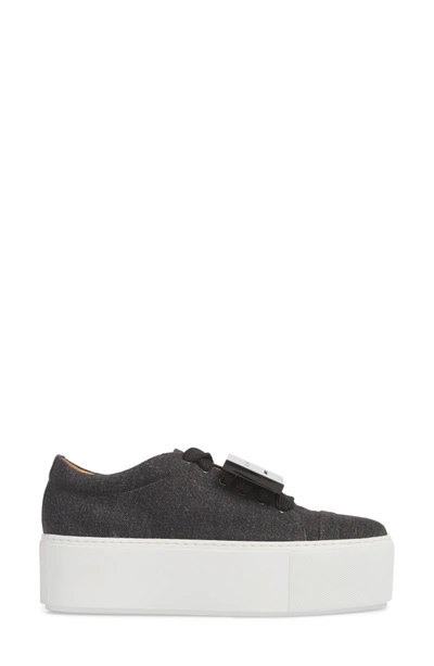 Shop Acne Studios Drihanna Denim Platform Sneaker In Black Washed