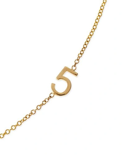 Shop Maya Brenner Designs Mini Number Necklace, Yellow Gold