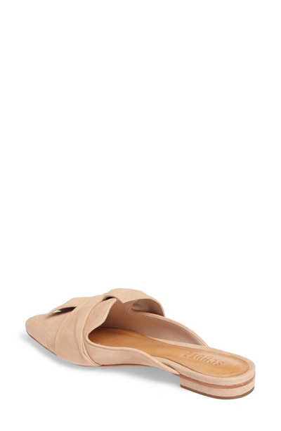 Shop Schutz D'ana Knotted Loafer Mule In Amendoa Nubuck Leather