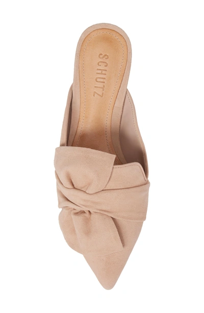 Shop Schutz D'ana Knotted Loafer Mule In Amendoa Nubuck Leather