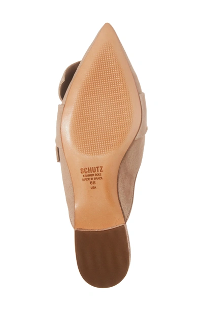 Shop Schutz D'ana Knotted Loafer Mule In Amendoa Nubuck Leather