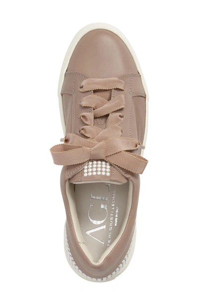 Shop Agl Attilio Giusti Leombruni Pearl Sneaker In Pale Leather