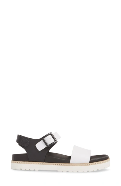 Shop Etienne Aigner Ange Sandal In White/ Black Leather