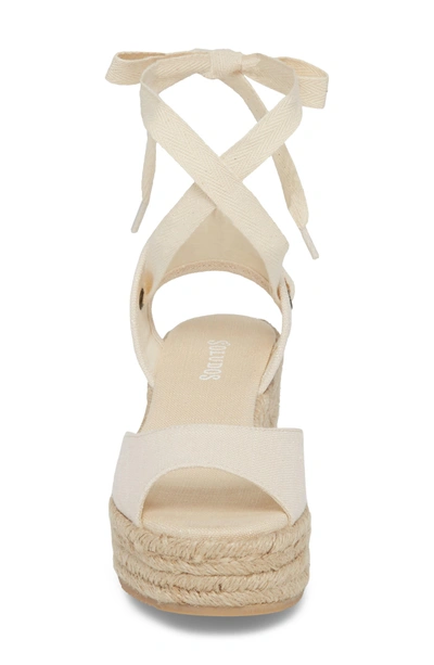 Shop Soludos Espadrille Platform Sandal In Blush Fabric