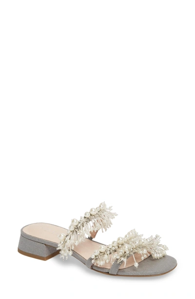 Shop Cecelia New York Fes Embellished Slide Sandal In Grey Fabric