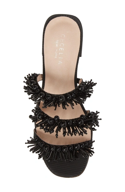 Shop Cecelia New York Fes Embellished Slide Sandal In Black Fabric