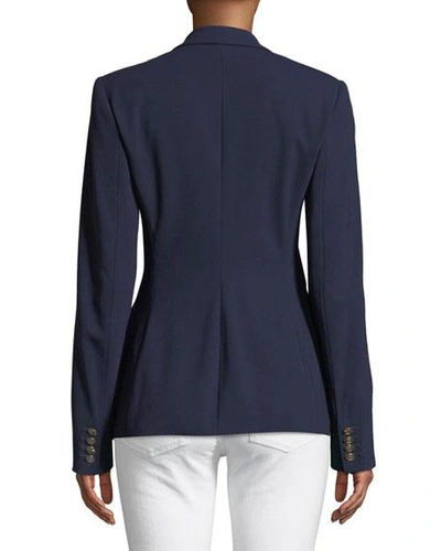 Shop Ralph Lauren Parker One-button Wool Jacket In Navy